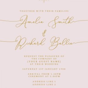 Blush & Gold Wedding Luxe Invitations