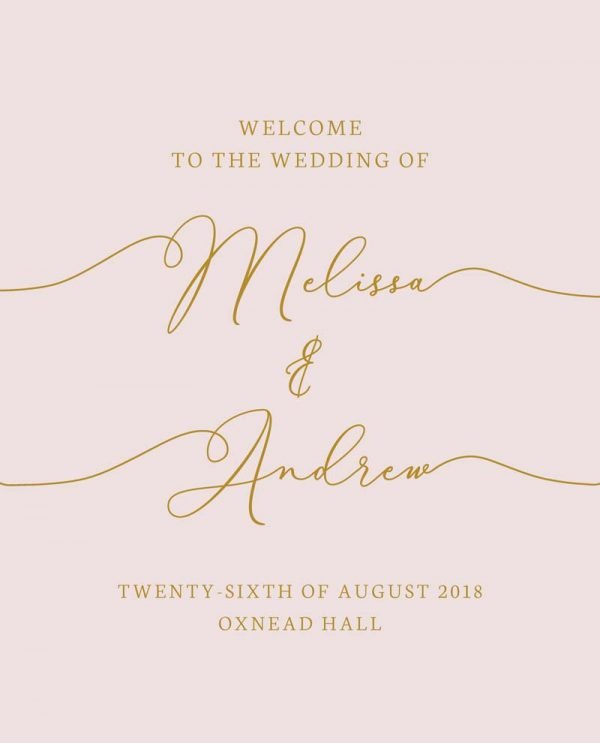 Welcome to Our Wedding design